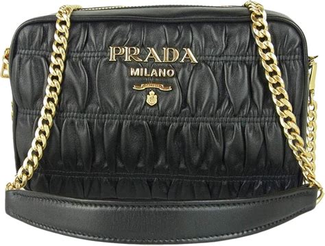 prada nappa gaufre 1|Prada Bandoliera Nero Black Nappa Gaufre'1 Quilted Leather .